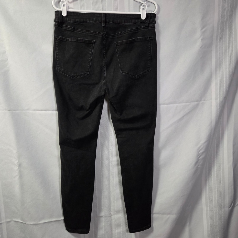 Refuge Skinny Jeans Womens 12 Black Faded Denim Stretch Mid Rise Pants